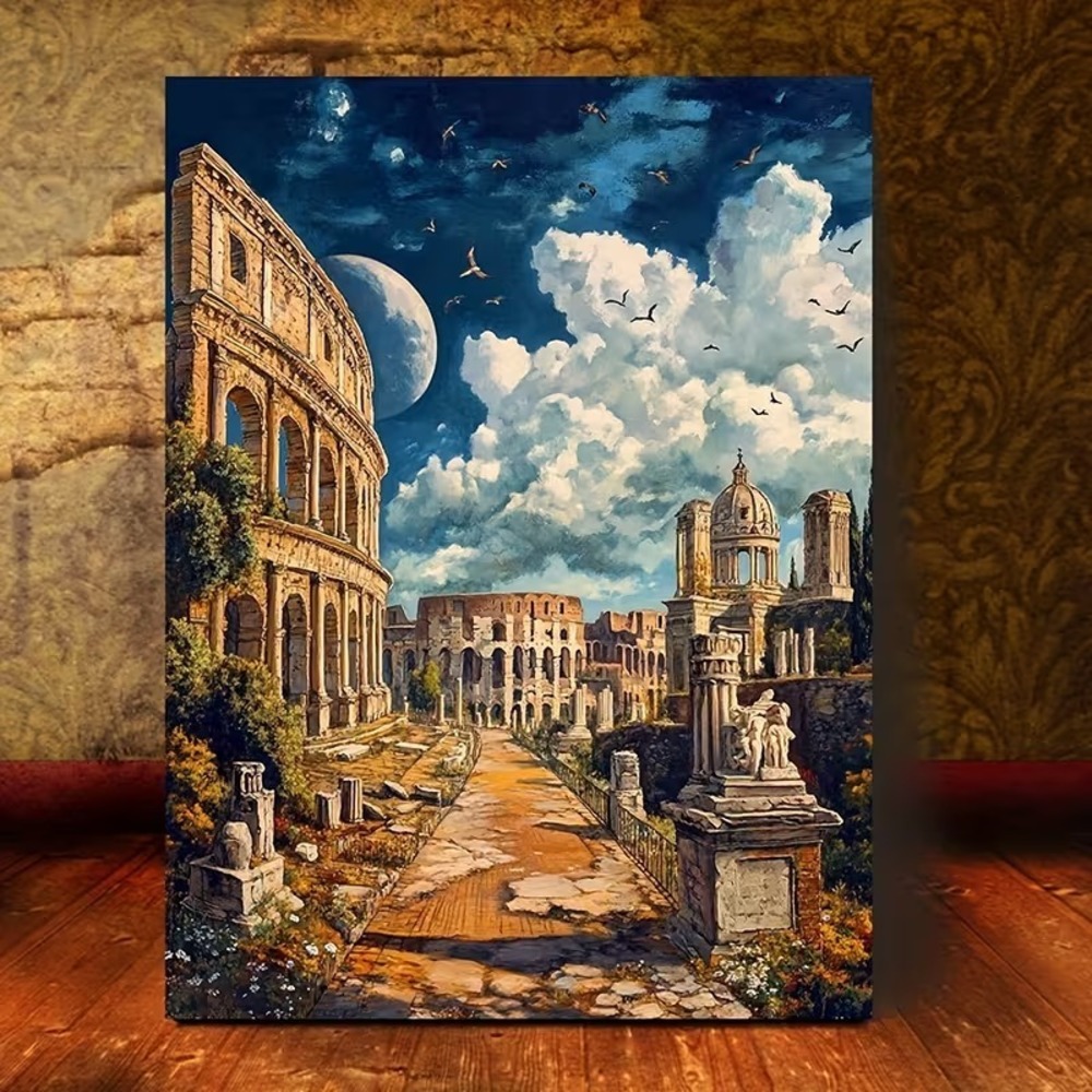 Rome, Italy canvas 16 x 24 wall decor WOODEN FRAME ART